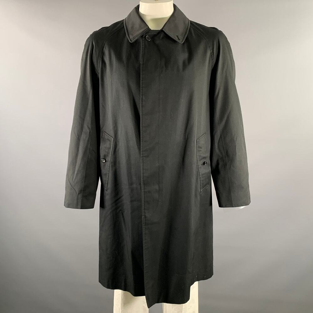 BURBERRYS Size M Black Cotton Blend Raglan Coat